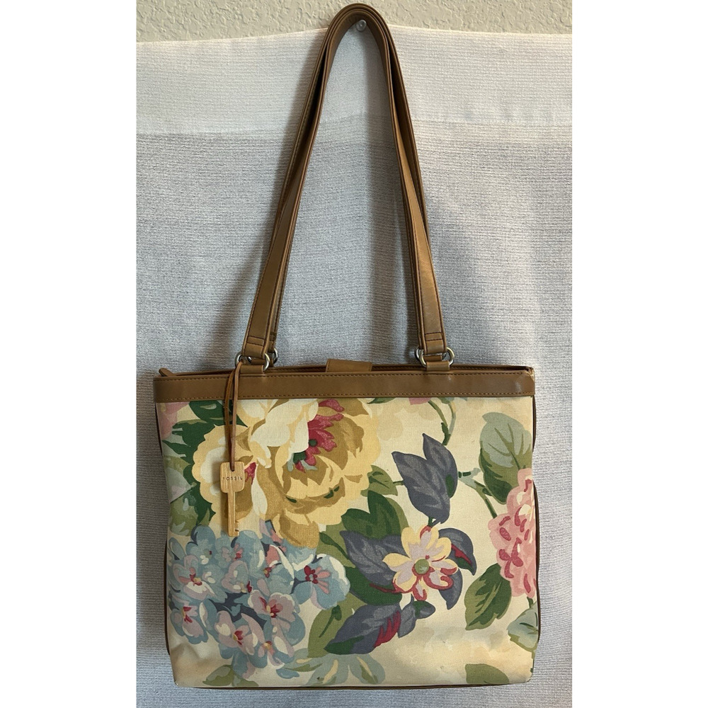 Fossil | Canvas | Med Tote | VTG | Preppy Floral | Damaged | AS IS L00K!
